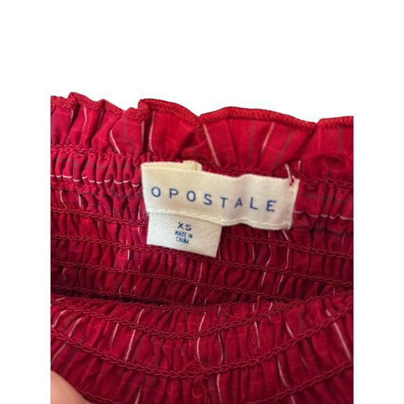 Aeropostale Y2K Off the Shoulder Stretchy Red Blouse Long Sleeve Holiday 2000s - Picture 3 of 4